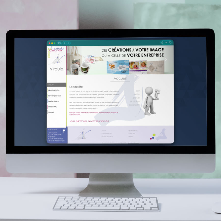 Écran d'ordinateur présantant un navigateur avec la page d'accueil du site ouvert